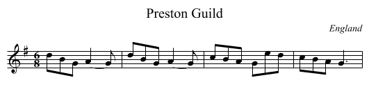 Preston Guild - staff notation