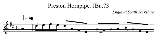 Preston Hornpipe. JBu.73 - staff notation