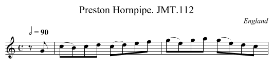 Preston Hornpipe. JMT.112 - staff notation