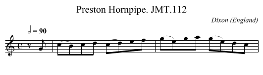Preston Hornpipe. JMT.112 - staff notation