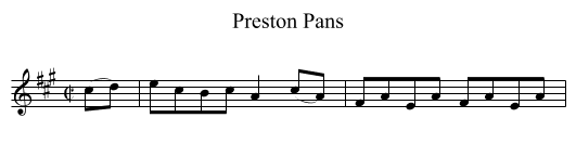 Preston Pans - staff notation