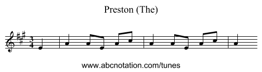 Preston (The) - staff notation