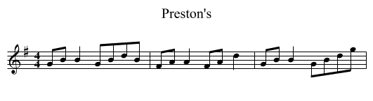 Preston's - staff notation