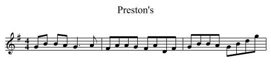 Preston's - staff notation