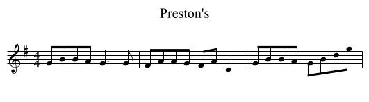 Preston's - staff notation