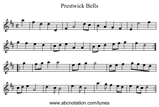 Prestwick Bells - staff notation
