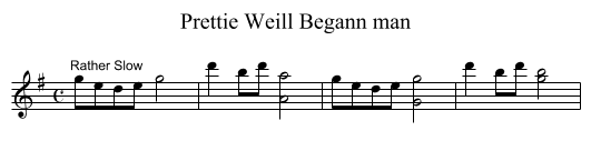 Prettie Weill Begann man - staff notation