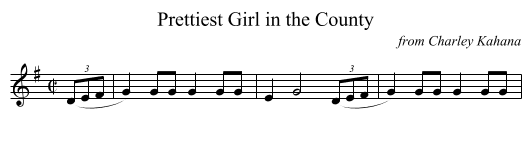 Prettiest Girl in the County - staff notation