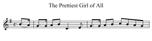 Prettiest Girl of All, The  - staff notation