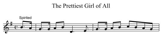 Prettiest Girl of All, The - staff notation