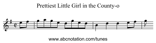 Prettiest Little Girl in the County-o - staff notation
