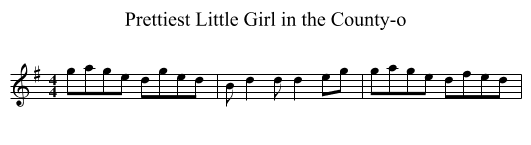 Prettiest Little Girl in the County-o - staff notation