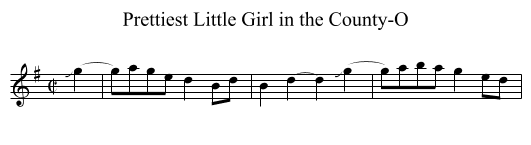 Prettiest Little Girl in the County-O - staff notation