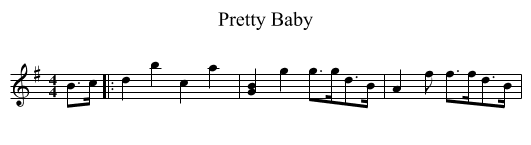 Pretty Baby - staff notation