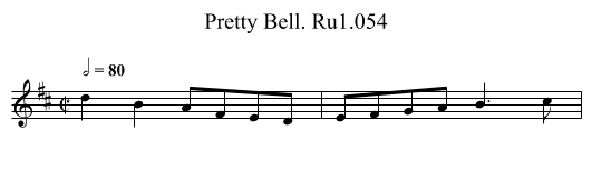 Pretty Bell. Ru1.054 - staff notation