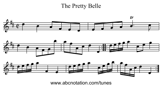 Pretty Belle, The - staff notation