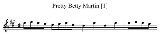 Pretty Betty Martin [1] - staff notation