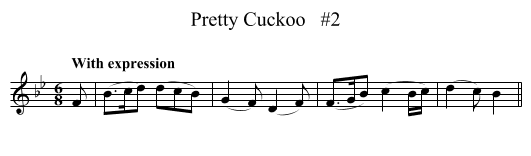 Pretty Cuckoo   #2 - staff notation