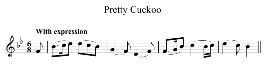 Pretty Cuckoo - staff notation