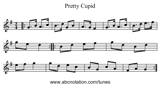 Pretty Cupid - staff notation