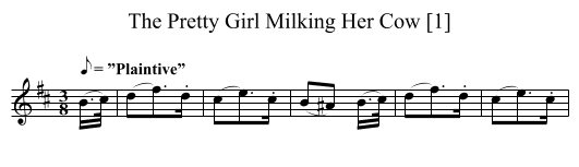 Pretty Girl Milking Her Cow [1], The - staff notation