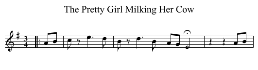 Pretty Girl Milking Her Cow, The  - staff notation