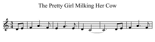Pretty Girl Milking Her Cow, The  - staff notation