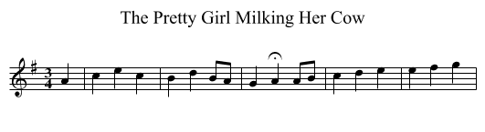 Pretty Girl Milking Her Cow, The  - staff notation