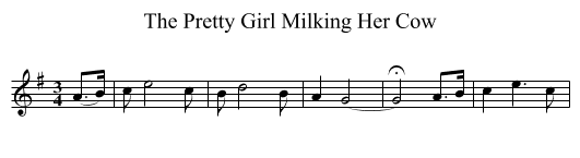 Pretty Girl Milking Her Cow, The  - staff notation