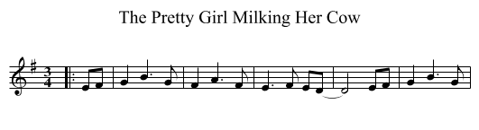 Pretty Girl Milking Her Cow, The  - staff notation