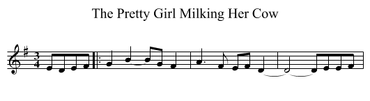 Pretty Girl Milking Her Cow, The  - staff notation