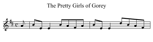 Pretty Girls of Gorey, The - staff notation