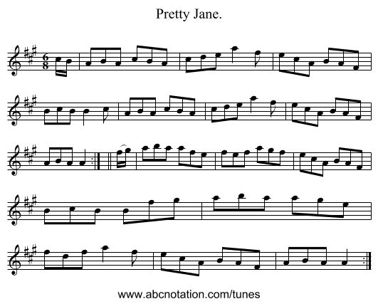 Pretty Jane. - staff notation