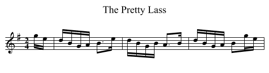 Pretty Lass, The - staff notation