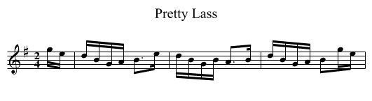 Pretty Lass - staff notation