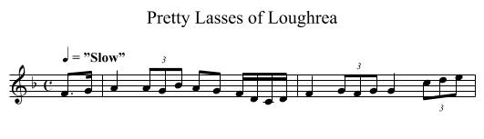 Pretty Lasses of Loughrea - staff notation