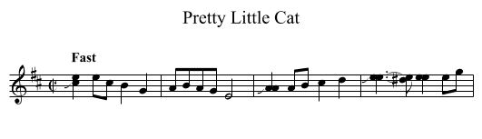 Pretty Little Cat - staff notation
