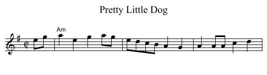 Pretty Little Dog - staff notation