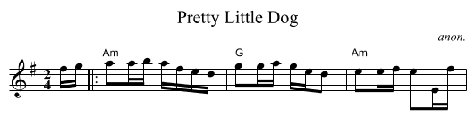 Pretty Little Dog - staff notation