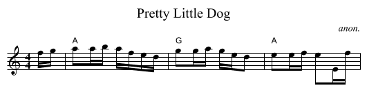 Pretty Little Dog - staff notation