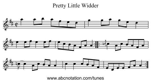 Pretty Little Widder - staff notation