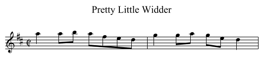 Pretty Little Widder - staff notation
