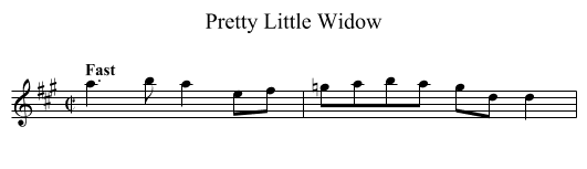 Pretty Little Widow - staff notation