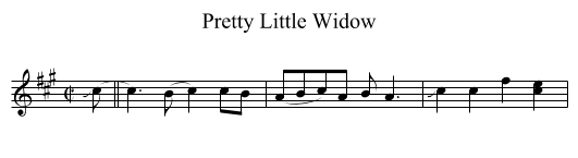 Pretty Little Widow - staff notation