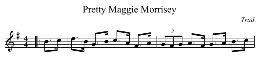 Pretty Maggie Morrisey - staff notation