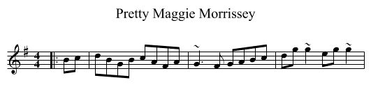 Pretty Maggie Morrissey - staff notation