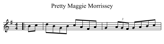 Pretty Maggie Morrissey - staff notation