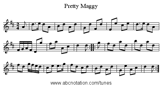 Pretty Maggy - staff notation