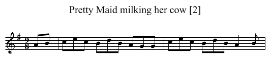 Pretty Maid milking her cow [2] - staff notation
