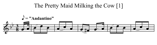 Pretty Maid Milking the Cow [1], The - staff notation